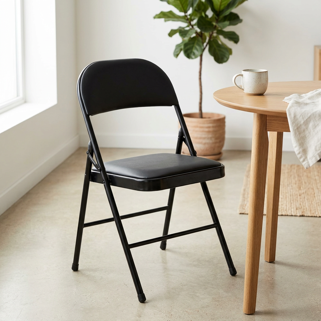 Metal Folding Chair Black – 80×45cm