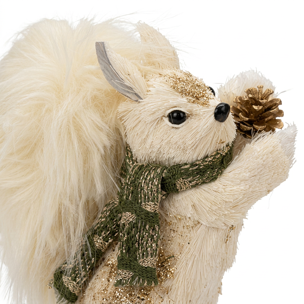Rabbit Figurine with Green Scarf & Gold Accents – 21×13cm
