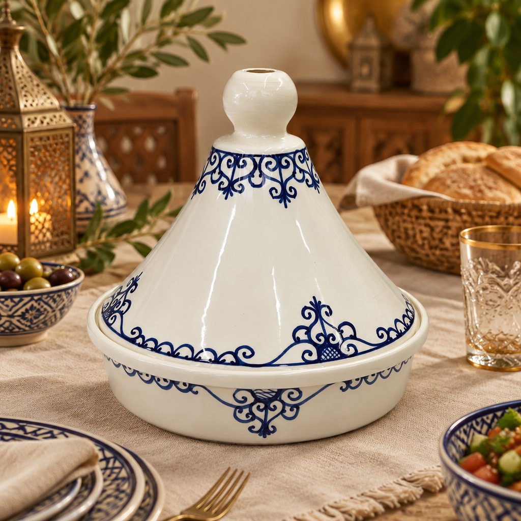 Slama Ceramic Tajine Off-White - 30×30cm