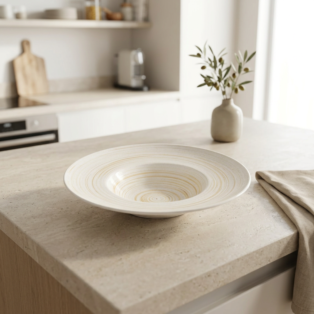 Ceramic Hat Plate Cream and Beige - 27cm