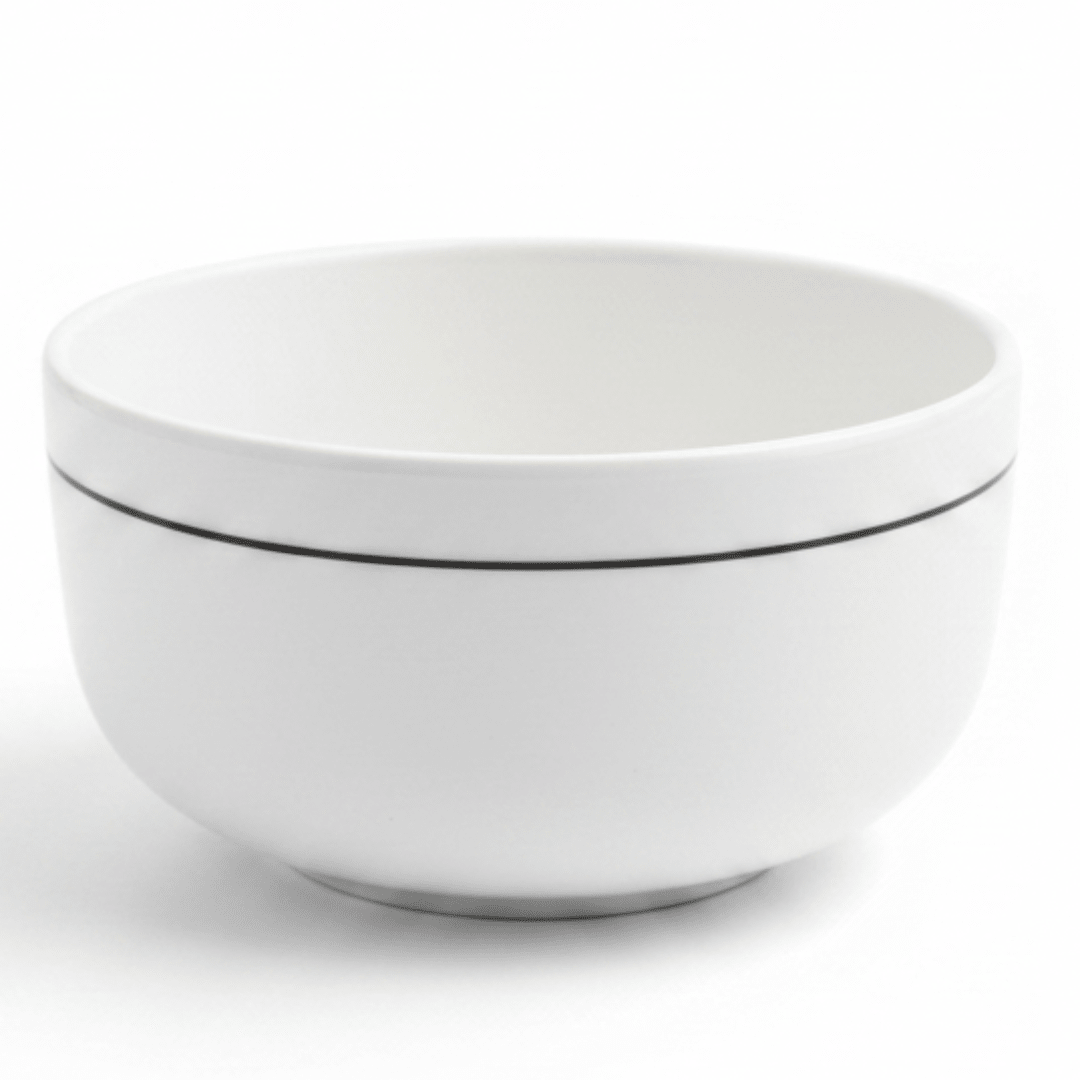 4Ever White Melamine Soup Bowl with Black Rim — 4 Inch - Al Kabayel Discount Centre4Ever White Melamine Soup Bowl with Black Rim — 4 InchBowls4EVERAl Kabayel Discount Centre