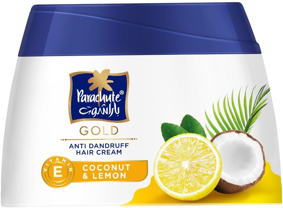 Parachute Gold Anti Dandruff Hair Cream, Coconut & Lemon, 2 × 140 ml