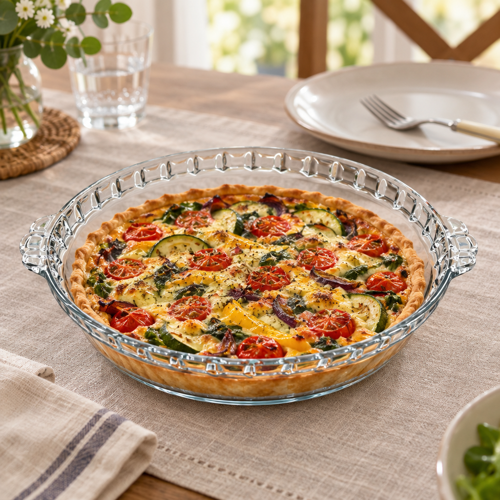 Marinex Glass Pie Dish with Handles – 1.3 Litres