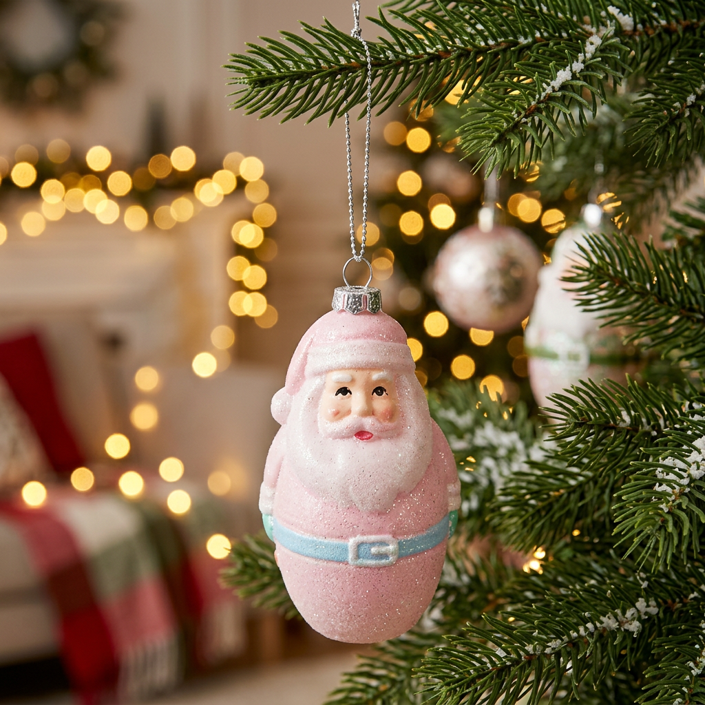 Santa Claus Plastic Christmas Hanging Decoration – 10cm