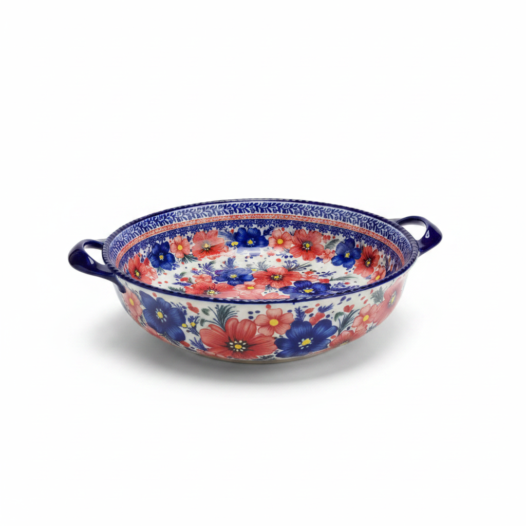 New East Sun Ceramic Serving Bowl with Handles - 14.25 Inch