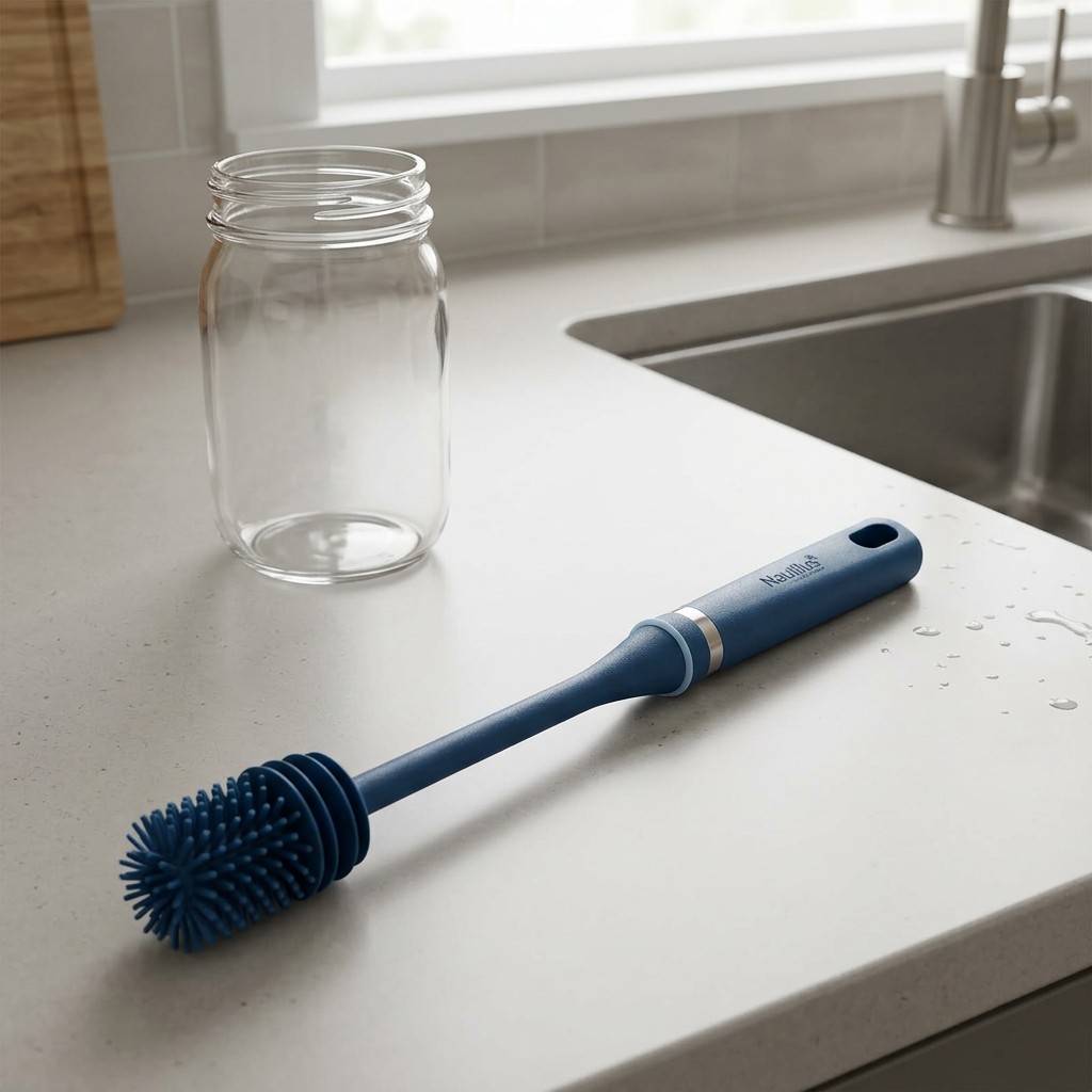 Nautilus Silicone Bottle Brush Blue - 35cm