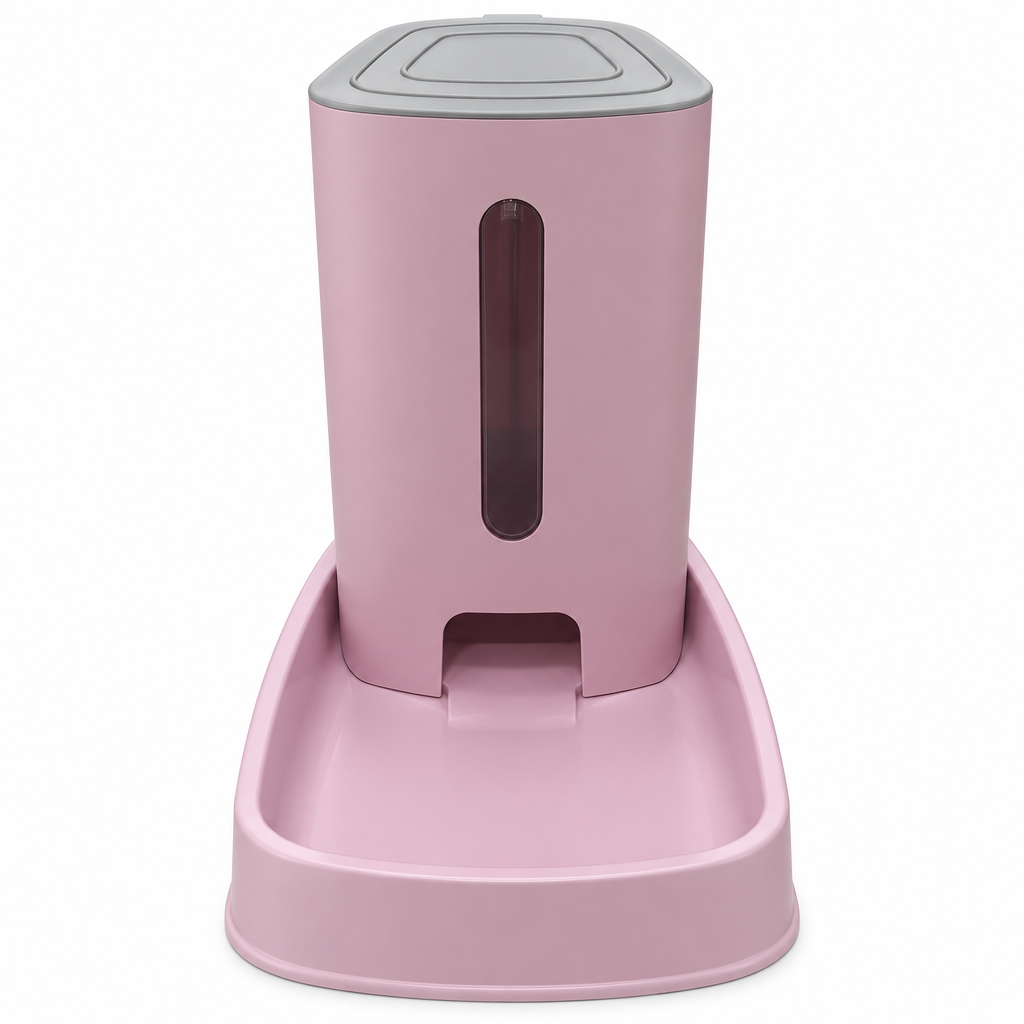 Plastic Pet Food Feeder with Dispenser Pink - 30×30cm