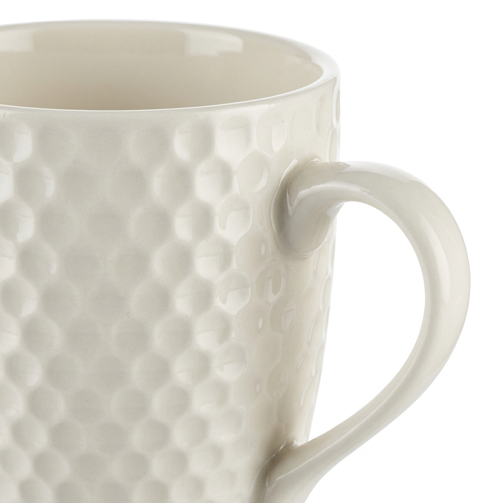 Textured Ceramic Mug White – 250ml