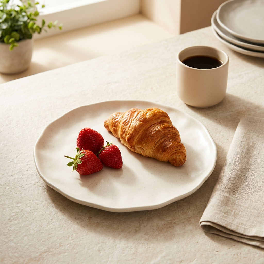 Ceramic Plate with Wavy Rim Cream - 25cm