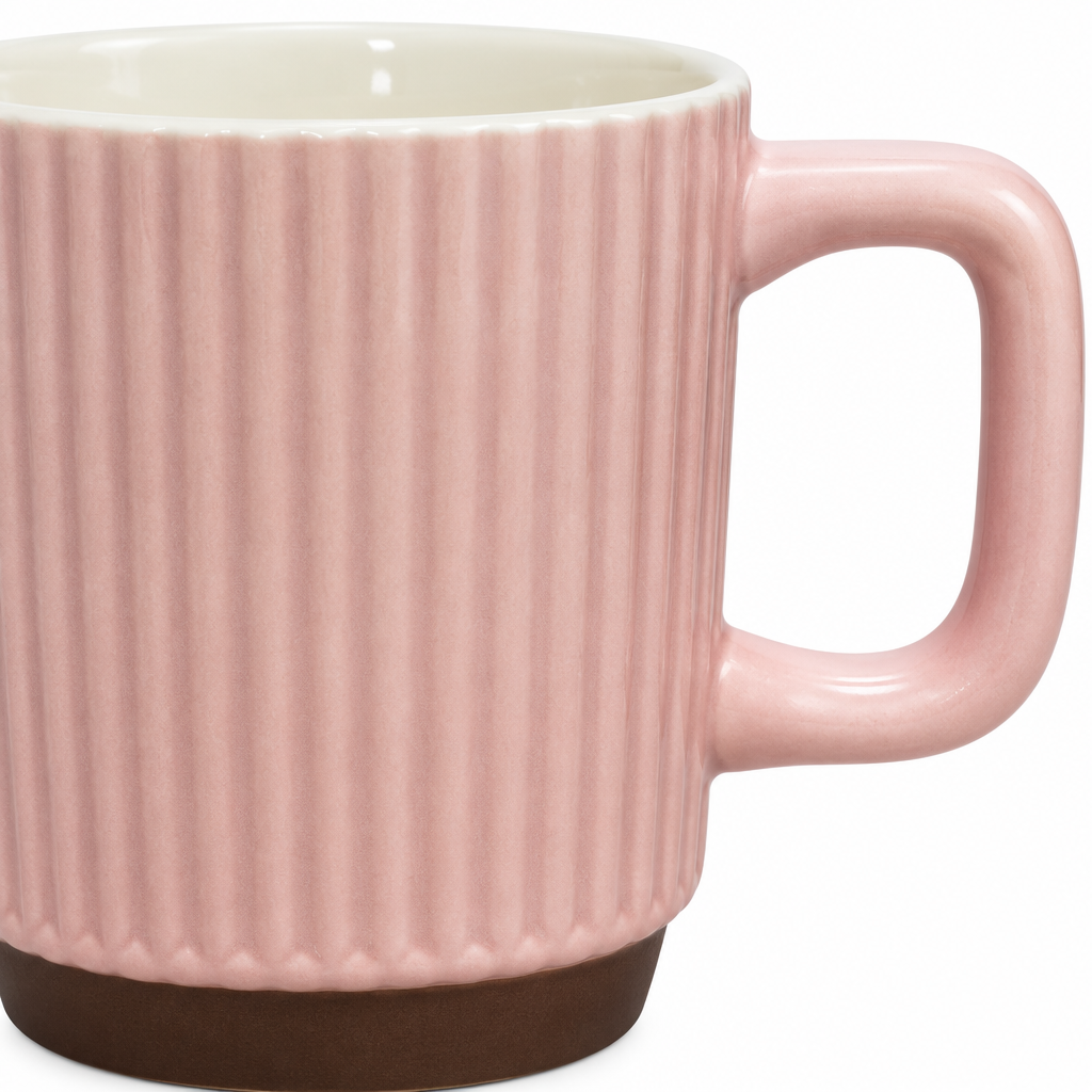 Ceramic Ribbed Mug Dusty Pink - 400ml
