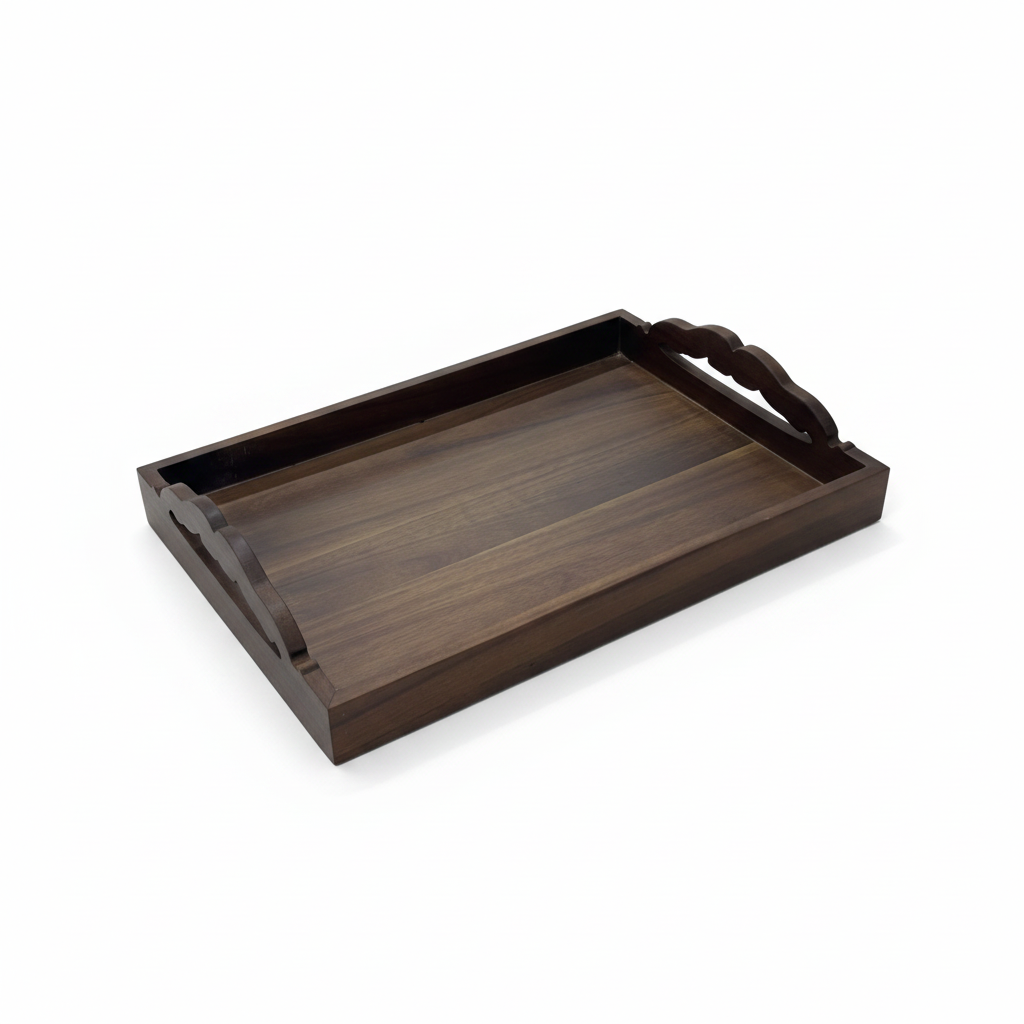 Luhpar Rectangular Wooden Tray Dark Brown - 40×25cm