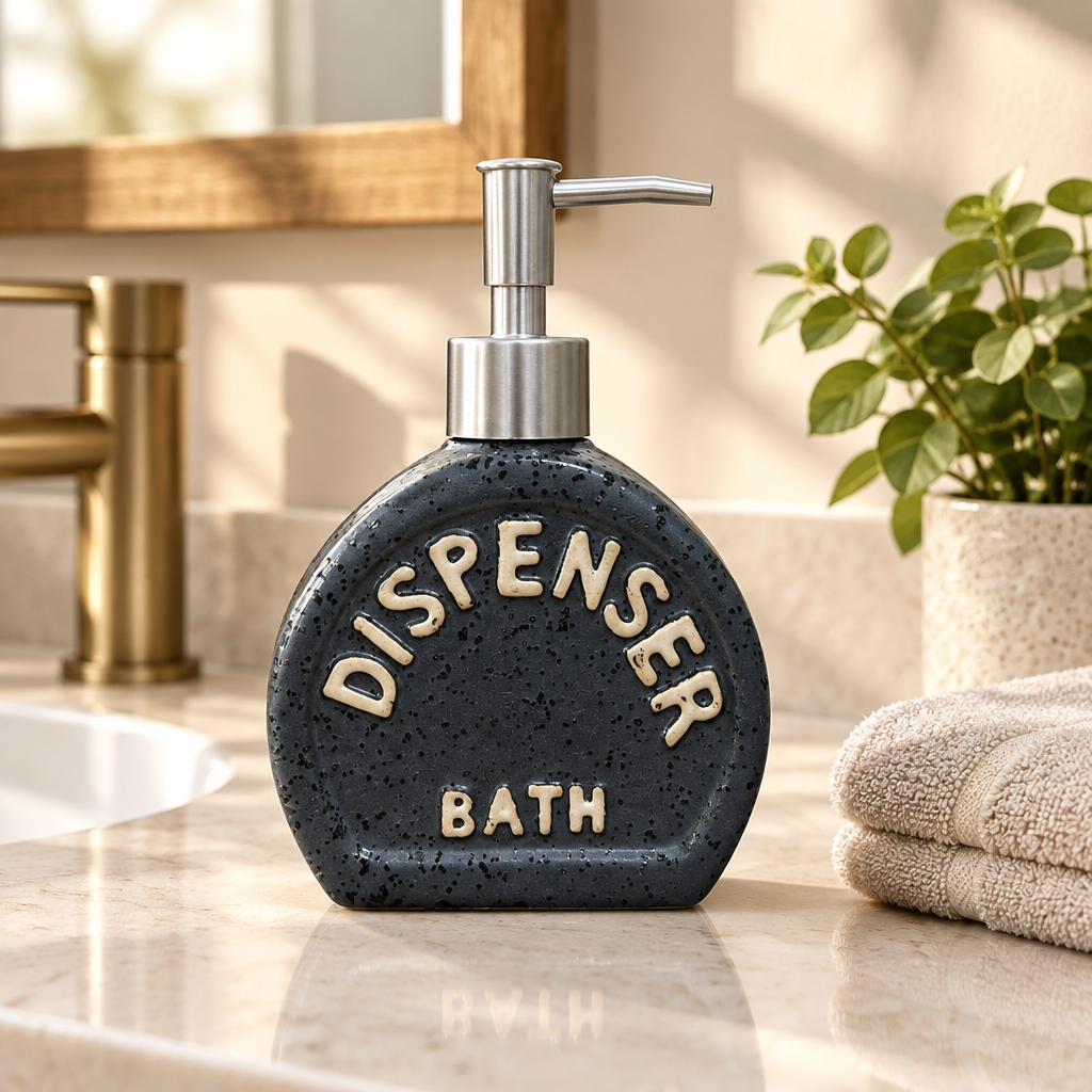 Speckled Ceramic Soap & Lotion Dispenser Black - 250ml