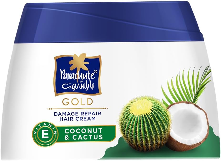 Parachute Gold Damage Repair Hair Cream,Coconut & Cactus, 2 × 140 ml