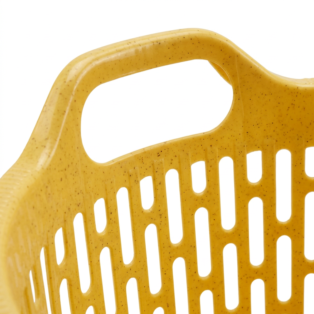 Azco Plastic Laundry Basket with Carry Handles Yellow - 50×25cm