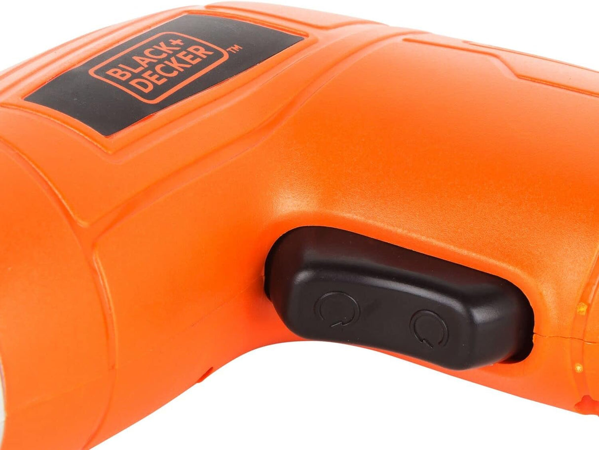 Black & Decker 3.6V Li-Ion Cordless Power Screwdriver Kit with 10 Pieces Bitset , Orange/Black - KC3610-B5, 1 Years Warranty