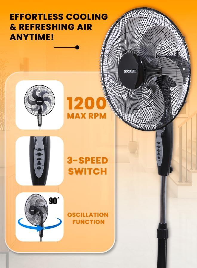 Sonashi 16 Inch Stand Fan With Remote Control SF-8044SR