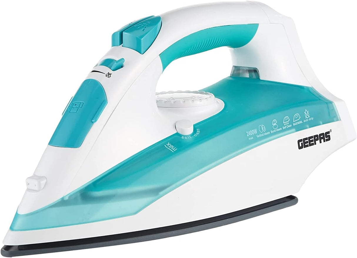 Geepas Cordless/Corded Steam Iron- GSI24015| Wet and Dry Steam Iron Box Handy Design with Powerful Burst Steam, Anti-Drip Function