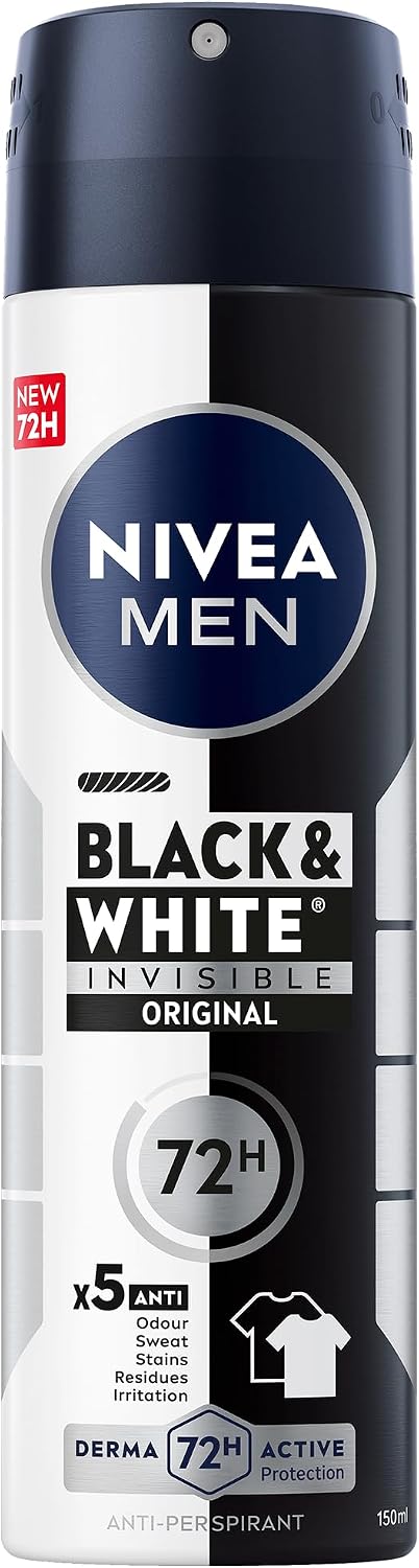 Nivea Men Black & White Invisible Antiperspirant Spray 150ml