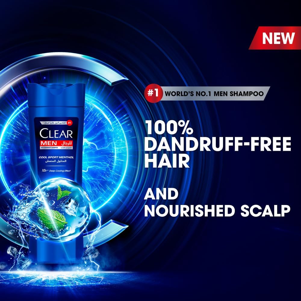 Clear Cool Sport Menthol Shampoo for men, anti-dandruff 190 ml