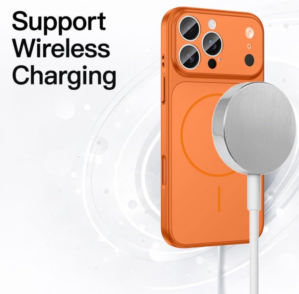 iPhone 16 Pro Max Case – High-End Quality MagSafe Back Cover (Orange)