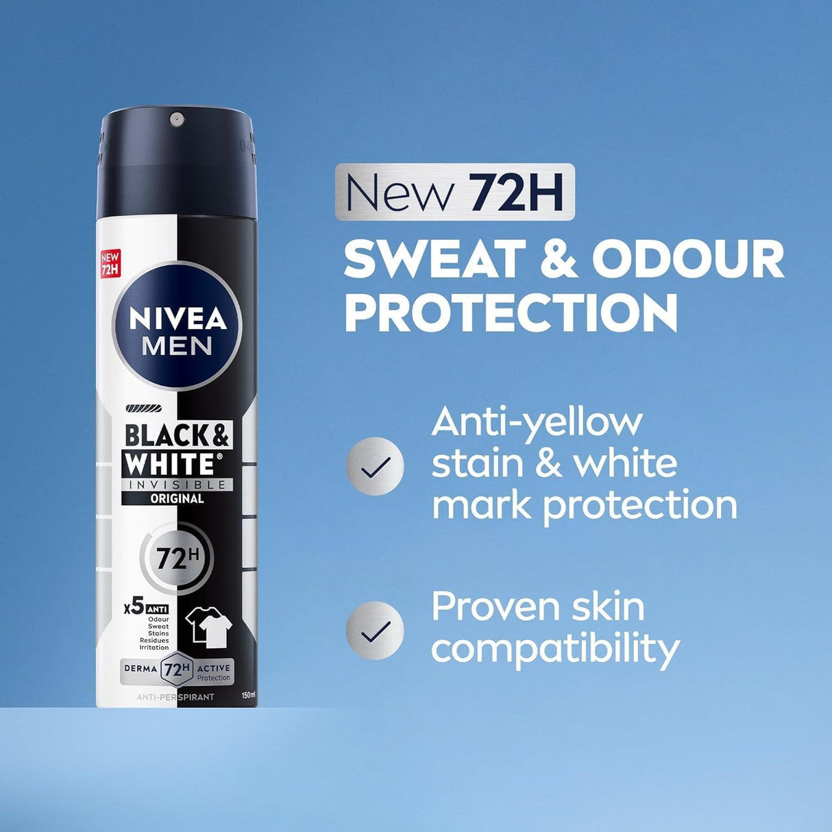 Nivea Men Black & White Invisible Antiperspirant Spray 150ml