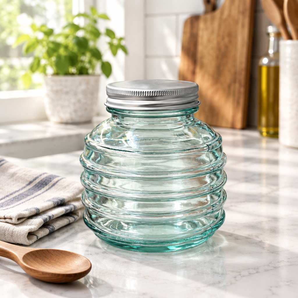 Calipso Glass Jar with Silver Lid – 330ml