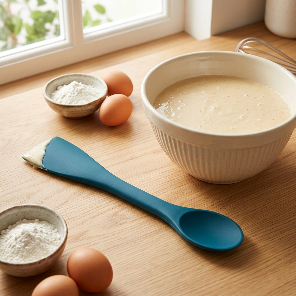 ملعقة ومسطحة سيليكون 2 في 1 من نوتيلوس - 32 سم