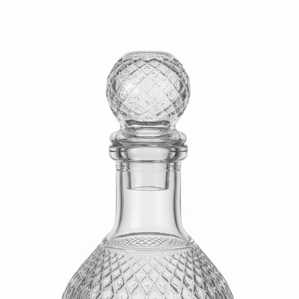 Clear Glass Decanter with Diamond Pattern - 750ml