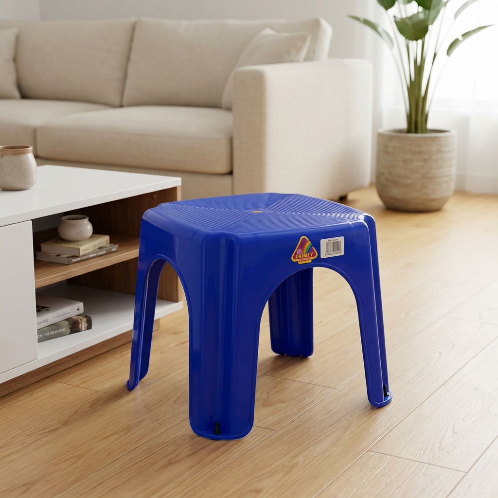 Family Plastic Stool Blue - 25×30cm