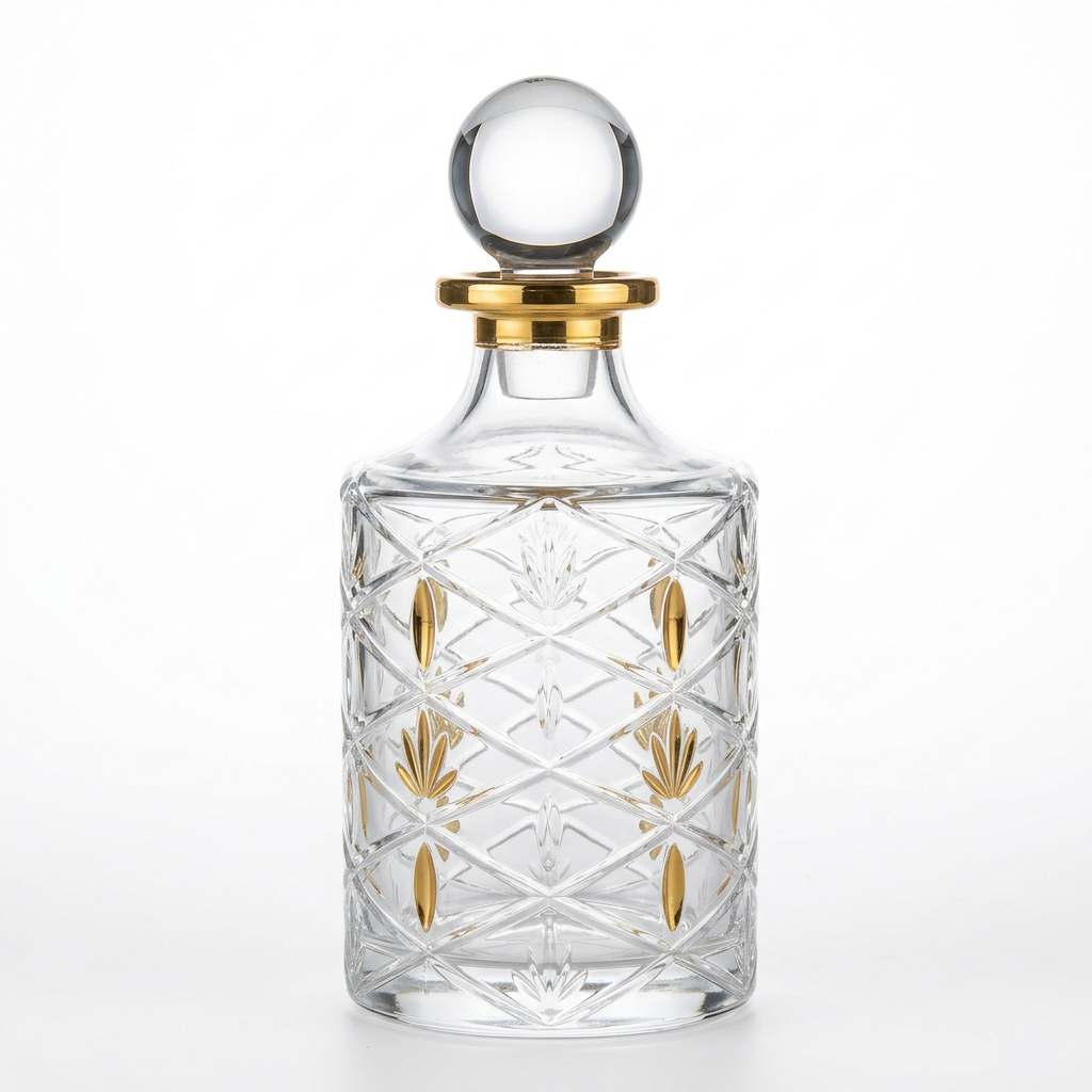 Glass Perfume Bottle with Gold Accents - 300ml