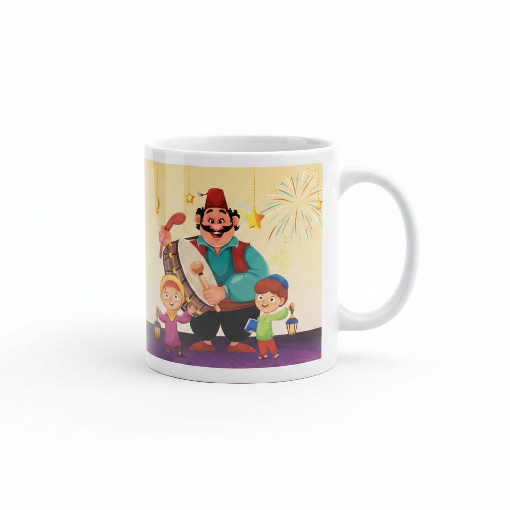 Festivel Cartoon Print Ceramic Mug White - 300ml