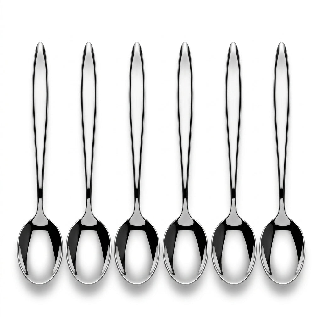 Stainless Steel Spoon Set of 6 - 14cm Silver