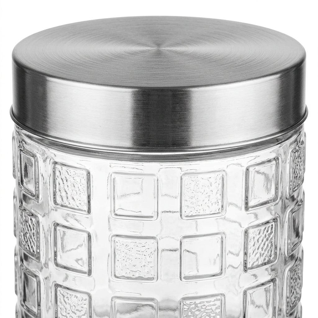 Hamid Glass Jar with Silver Metal Lid – 850ml