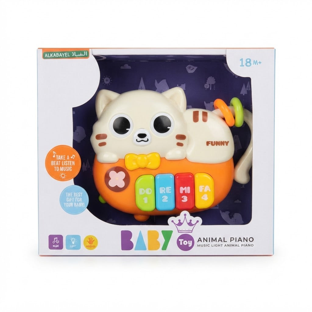 Chimstar Toys Baby Animal Piano – Music & Light Cat Toy for Toddlers (18M+)
