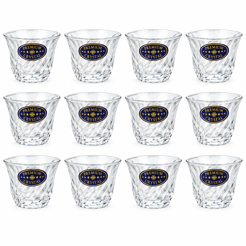 Glass Cawa Cups 12-Piece Set - 80ml