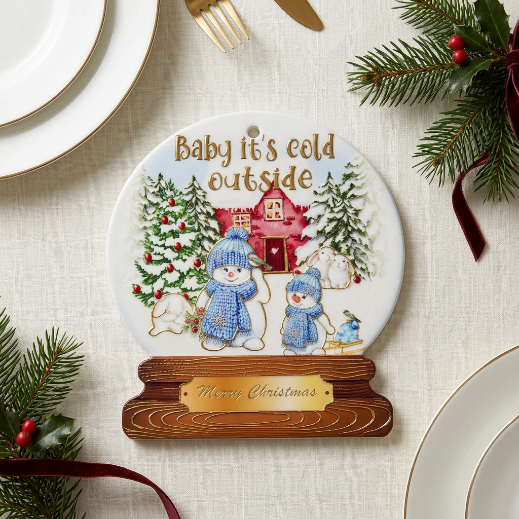 Ceramic-Coated Christmas Coaster - 20cm