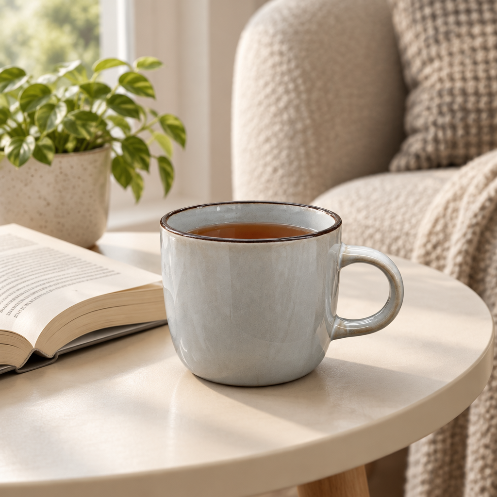 Ava Ceramic Mug Light Grey - 385ml