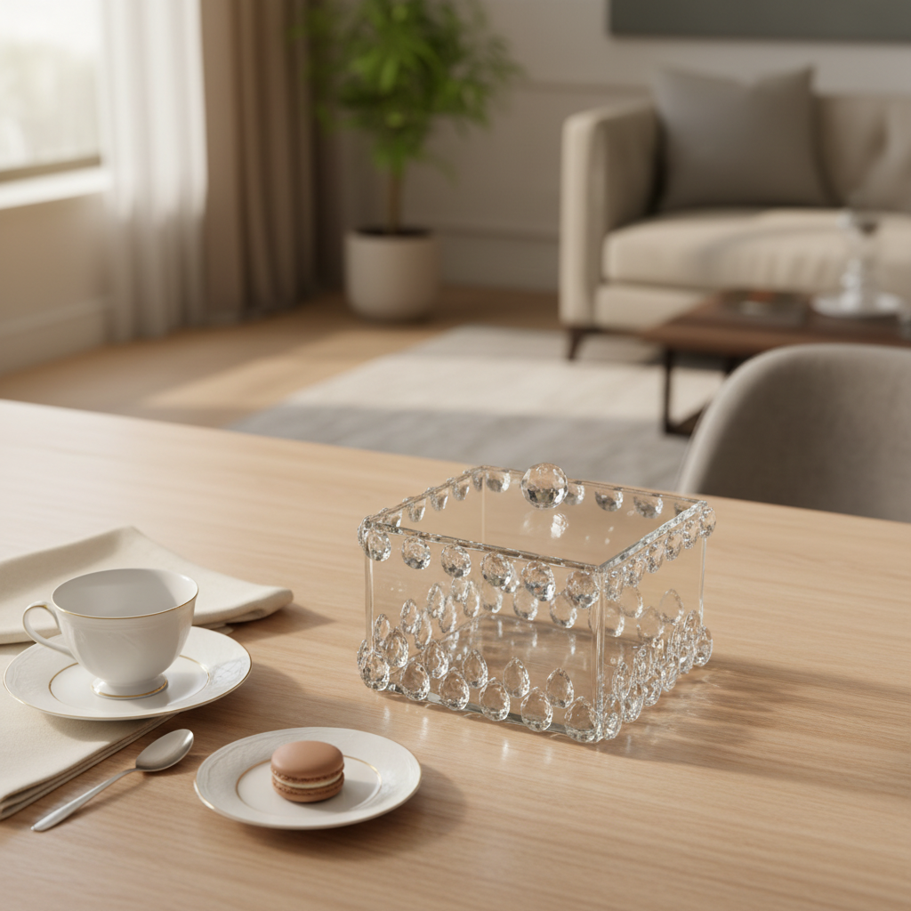 Glass Candy Pot with Lid - 16×10cm