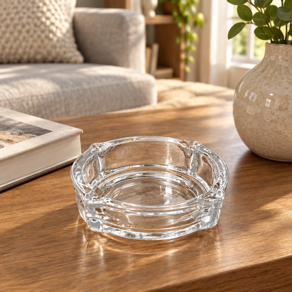 Round Glass Ashtray - 10cm
