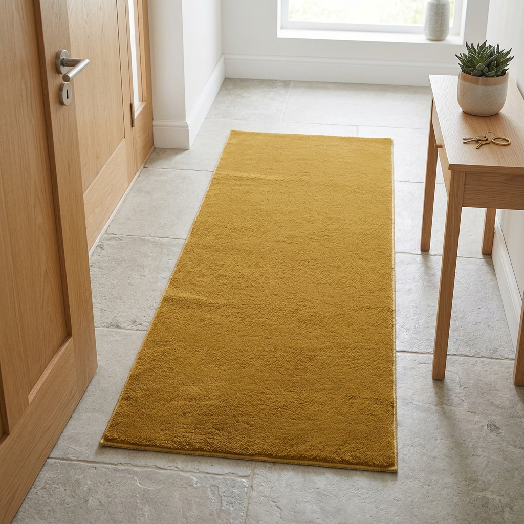 Fur Door Mat Mustard Gold – 60×150cm