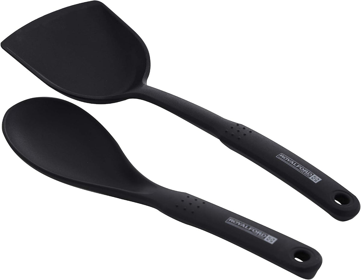 Royalford RF9352 12-Piece Stainless Steel Cookware Set with Lids and Kitchen Tools