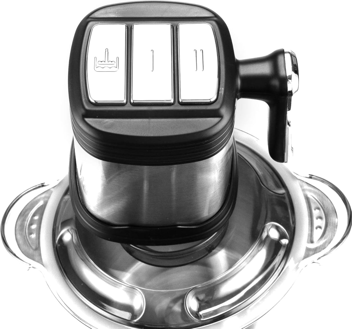 Sonashi Multi-Chopper with Powerful Motor with Capacity 3L | Mincer-Grinder Function, Stainless Steel Body with Handle and Cutter Pole | Sharp Blade for Effective Chopping 500W SMC-24S Black/Silver