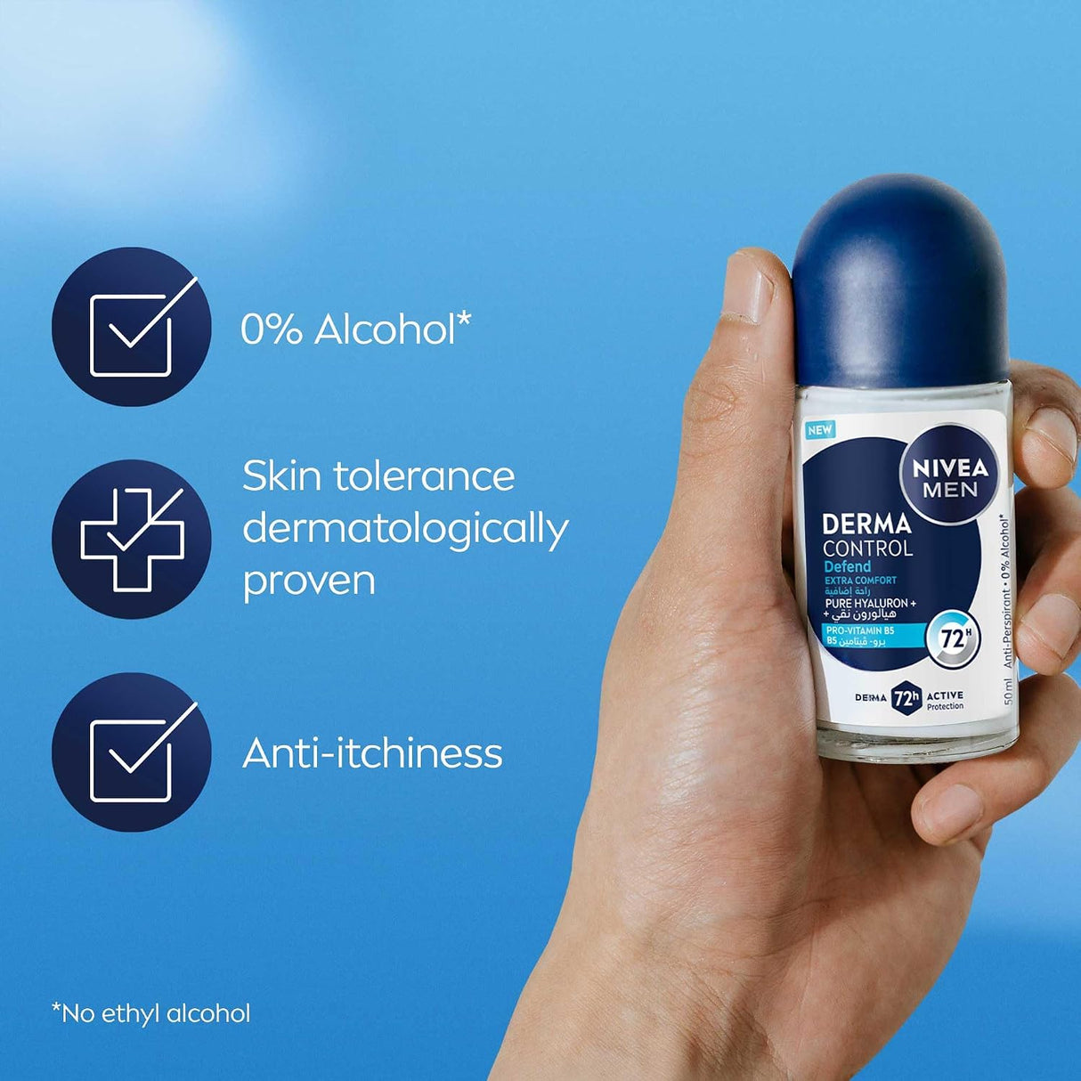 Nivea Men Derma Control Defend Extra Comfort Roll-On Deodorant 50ml
