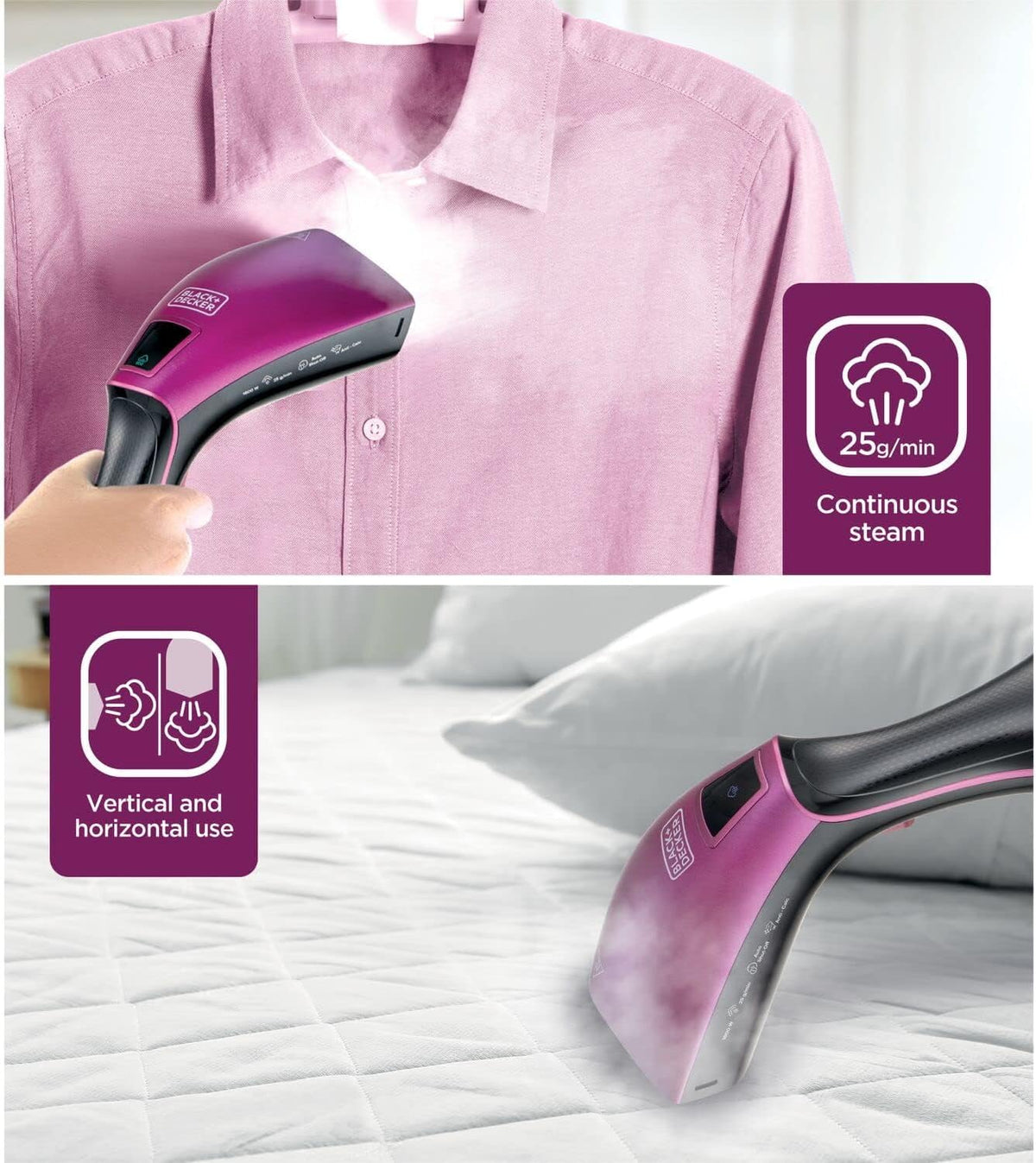 Black & Decker Handheld Garment Steamer, HSTD1600-B5
