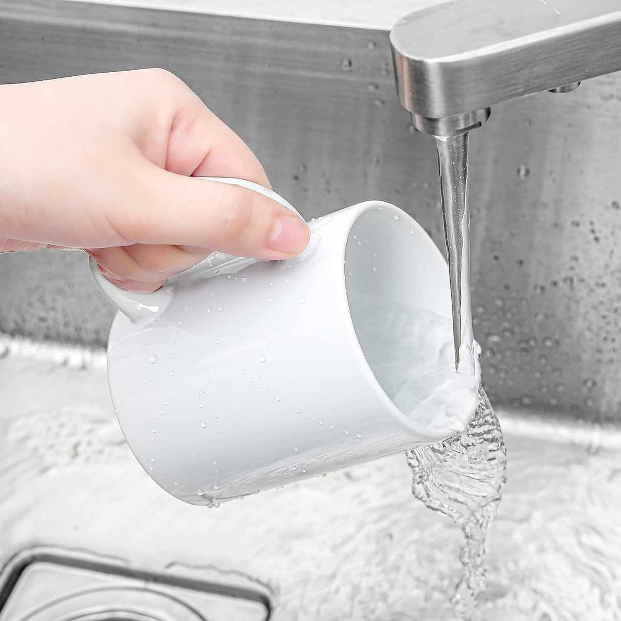 AKDC Plain Ceramic Coffee Mugs 400ml (White)