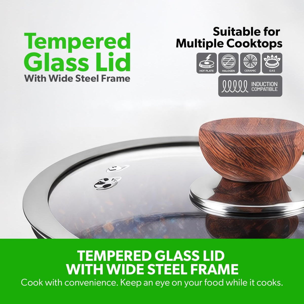 Royalford Forged Aluminium Casserole with Glass Lid, 26 cm, RF12017