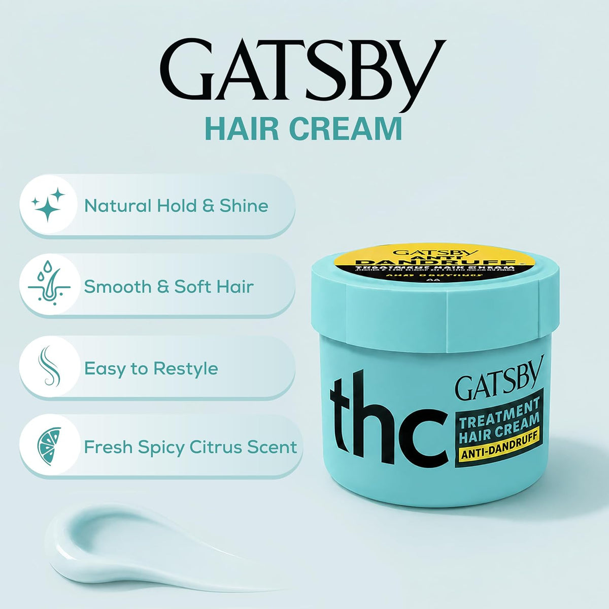 Gatsby Anti Dandruff Hair Treatment Cream, 125g