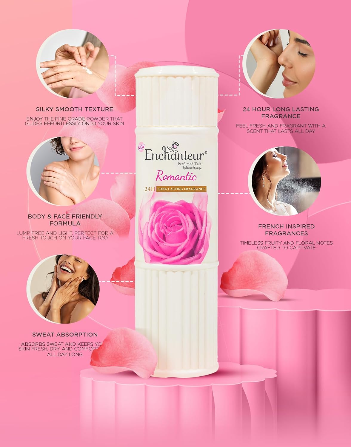 Enchanteur Romantic Talc Fragrance Powder, 125g