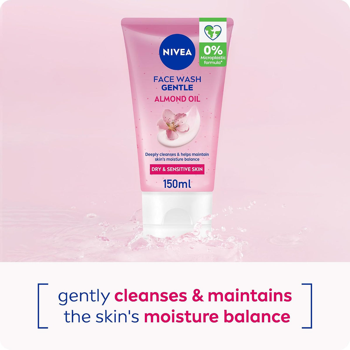 Nivea Face Wash Cleanser, Gentle Cleansing, Dry Skin, 150ml