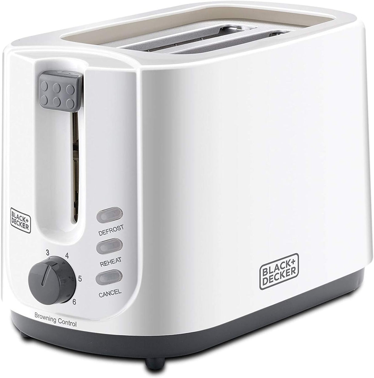 Black+Decker 750W 2 Slice Cool Touch Bread Toaster, White - ET125-B5